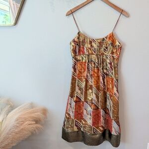 Nicole Miller Metalic Geometric Mini Dress